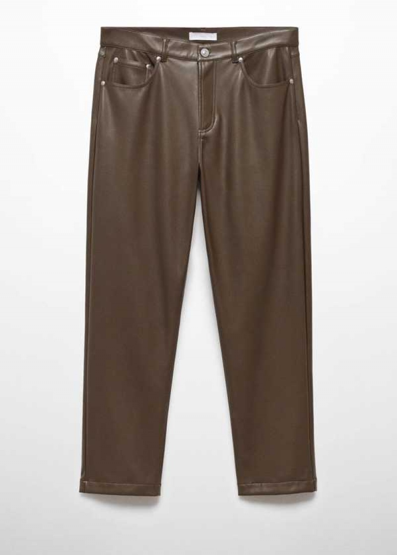 Mango Læder Effect Slim Fit Pants | MNG-22306