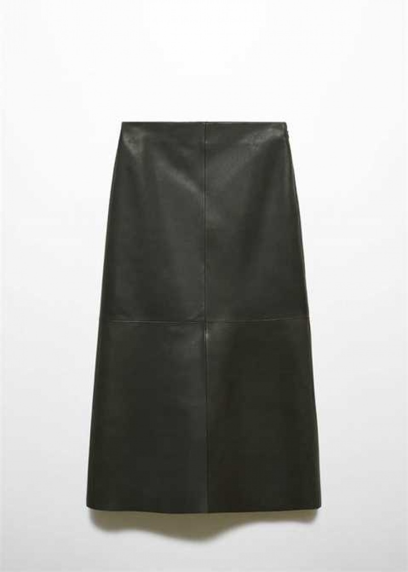 Mango Læder Midi Skirt | MNG-24008