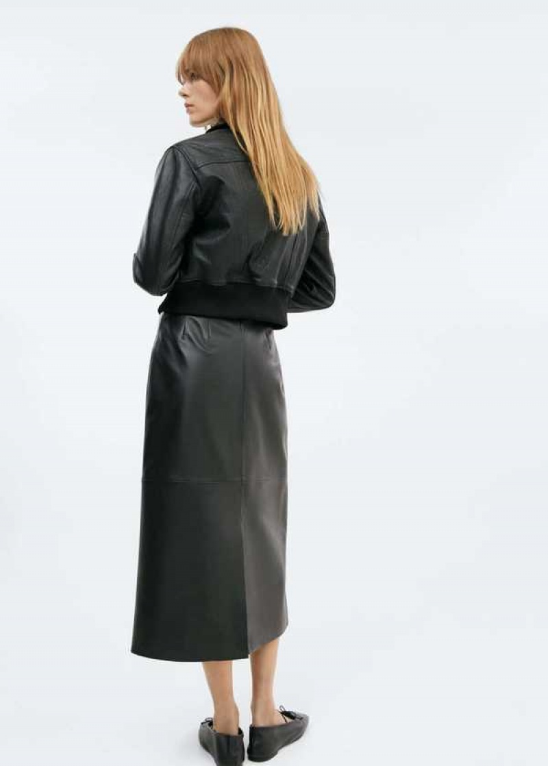 Mango Læder Midi Skirt | MNG-24020