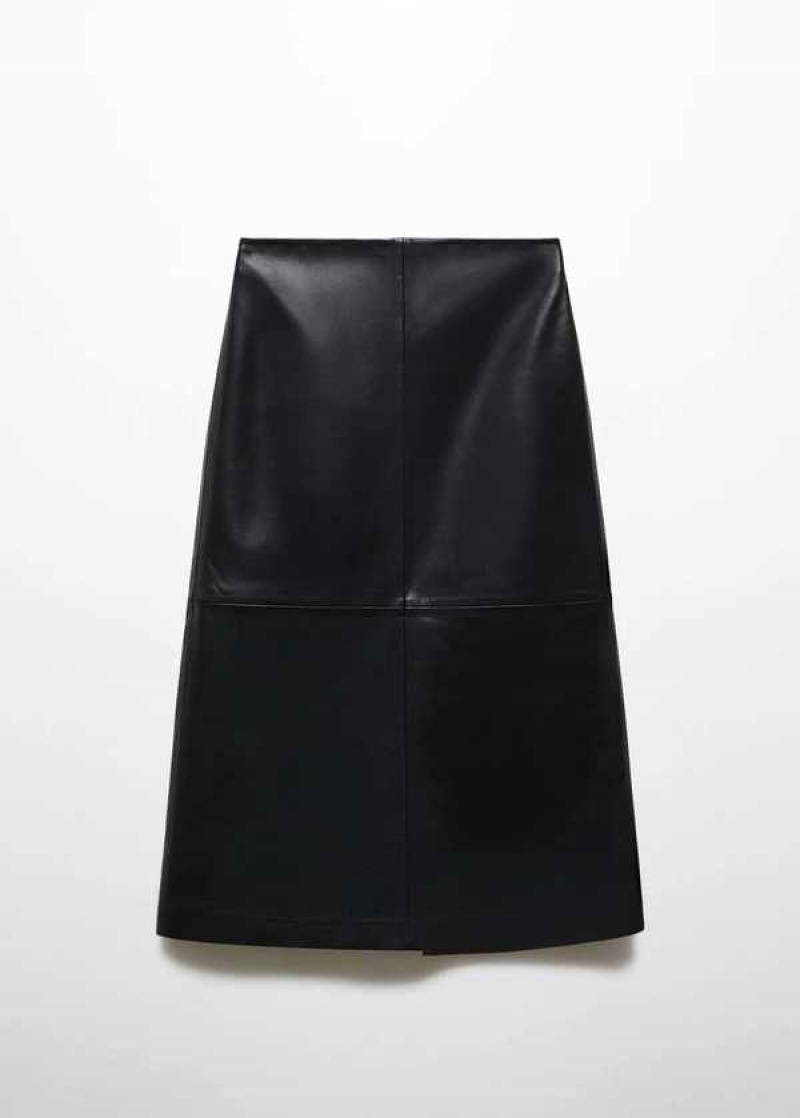 Mango Læder Midi Skirt | MNG-24020