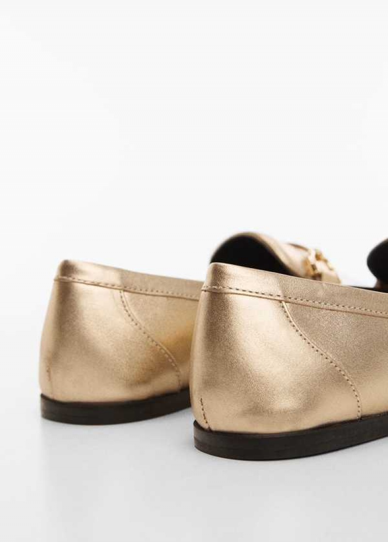 Mango Læder Moccasins With Metallic Detail | MNG-23636