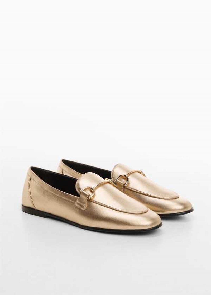 Mango Læder Moccasins With Metallic Detail | MNG-23636