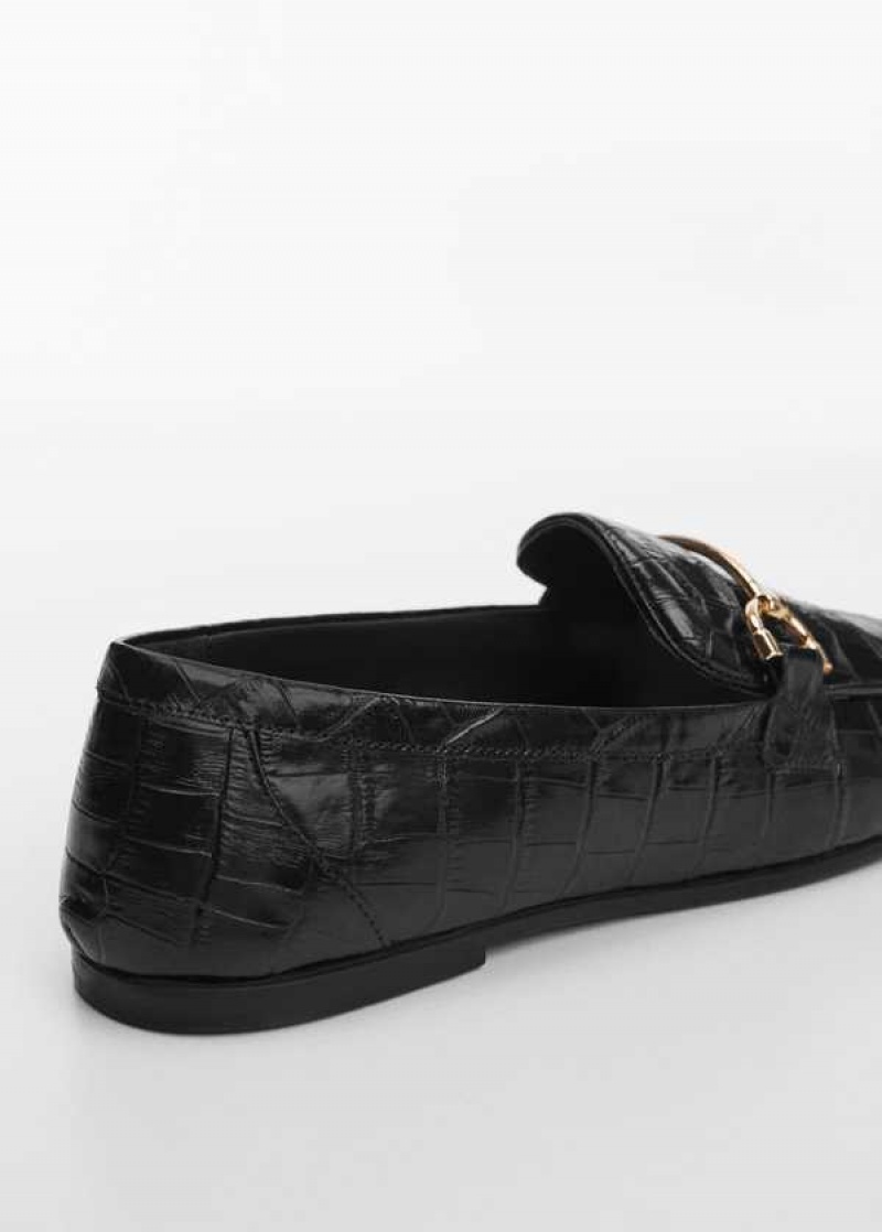 Mango Læder Moccasins With Metallic Detail | MNG-23592