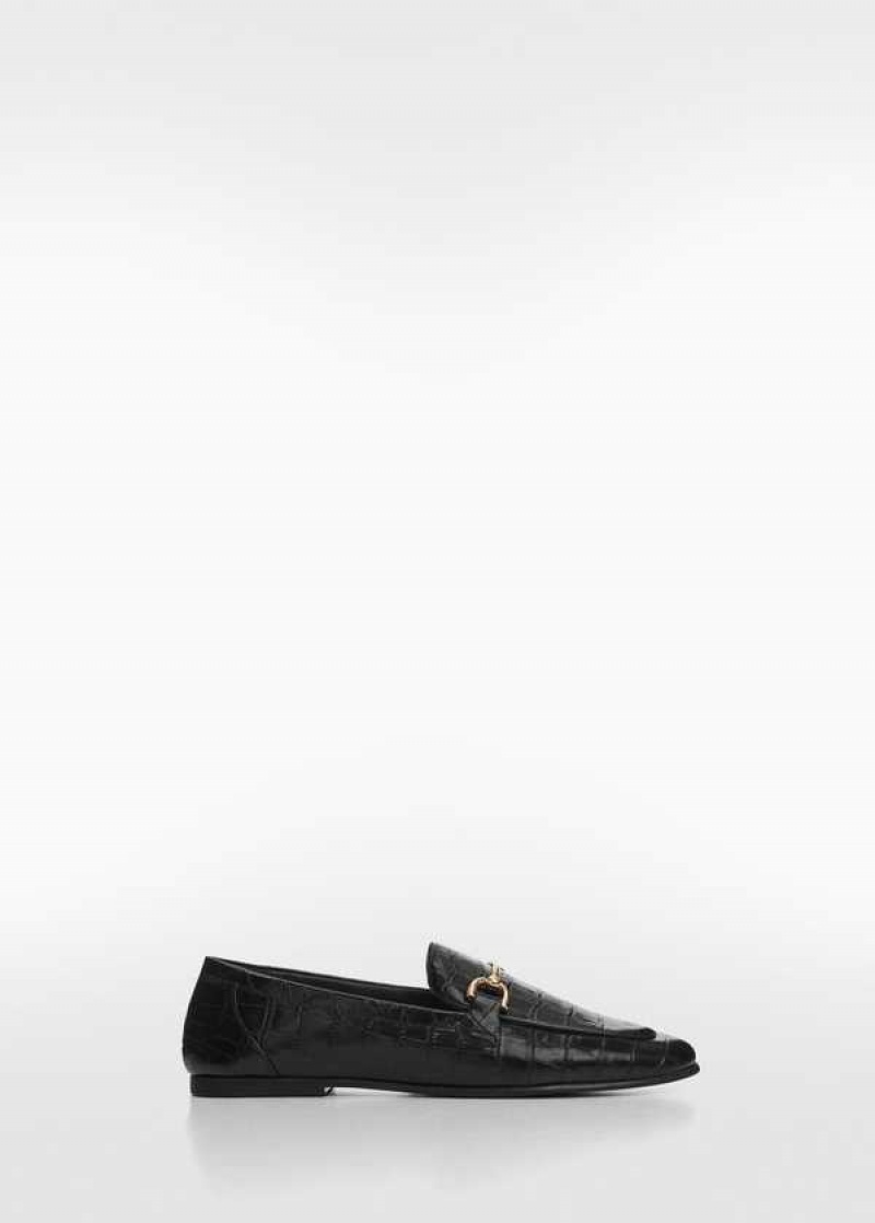 Mango Læder Moccasins With Metallic Detail | MNG-23592