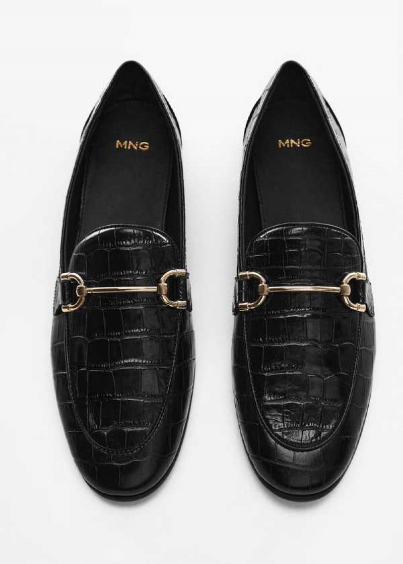 Mango Læder Moccasins With Metallic Detail | MNG-23592