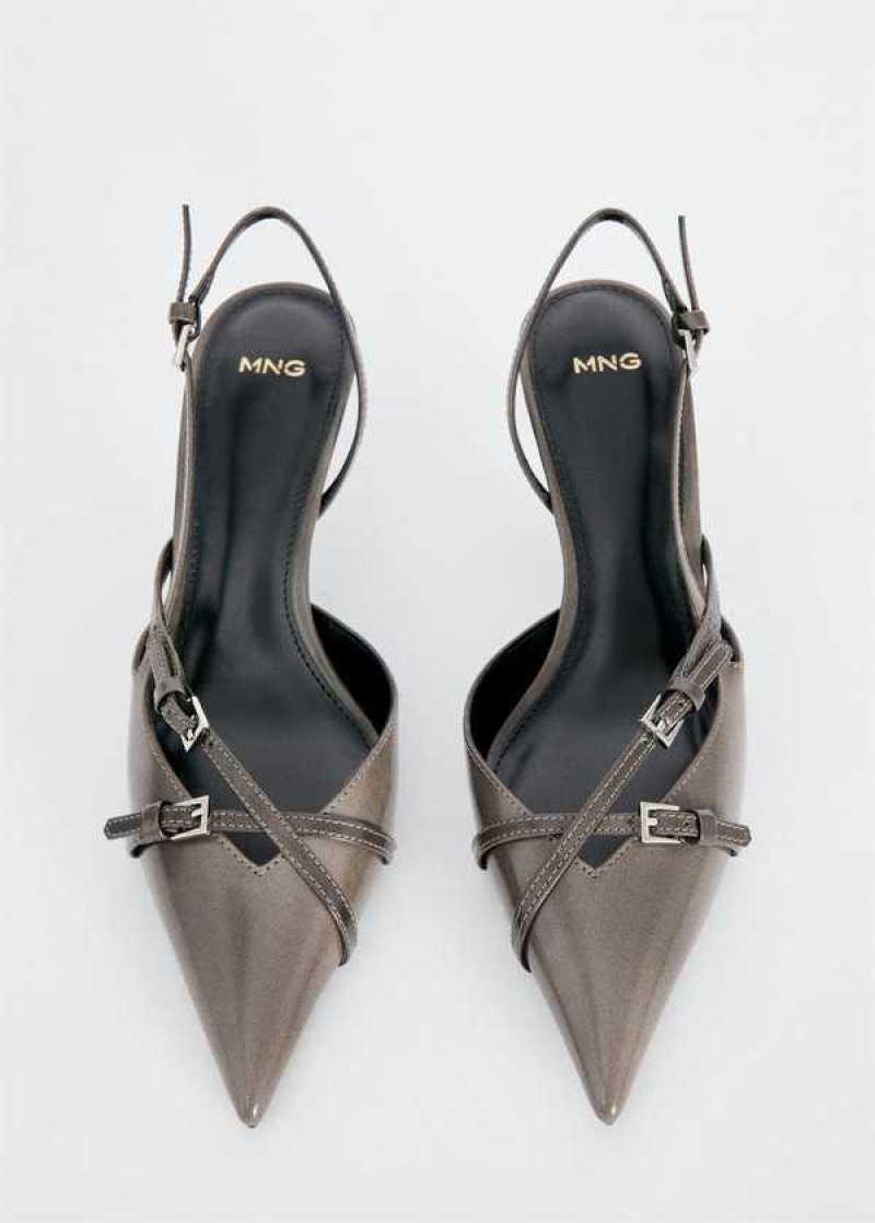 Mango Læder Podpatku Slingback Shoes With Buckles | MNG-23447