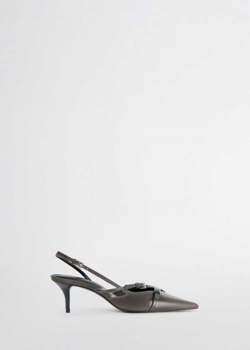 Mango Læder Podpatku Slingback Shoes With Buckles | MNG-23447