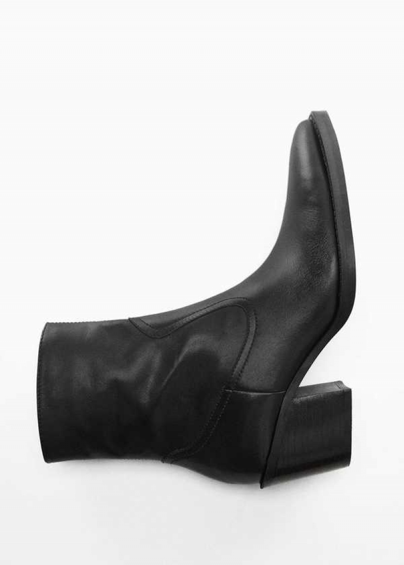 Mango Læder Pointed Ankle Boots | MNG-23552