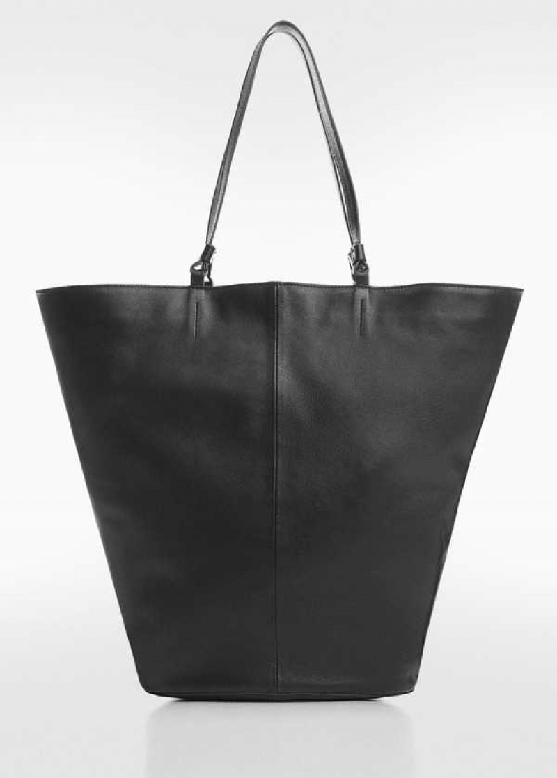 Mango Læder Shopper Bag | MNG-23275