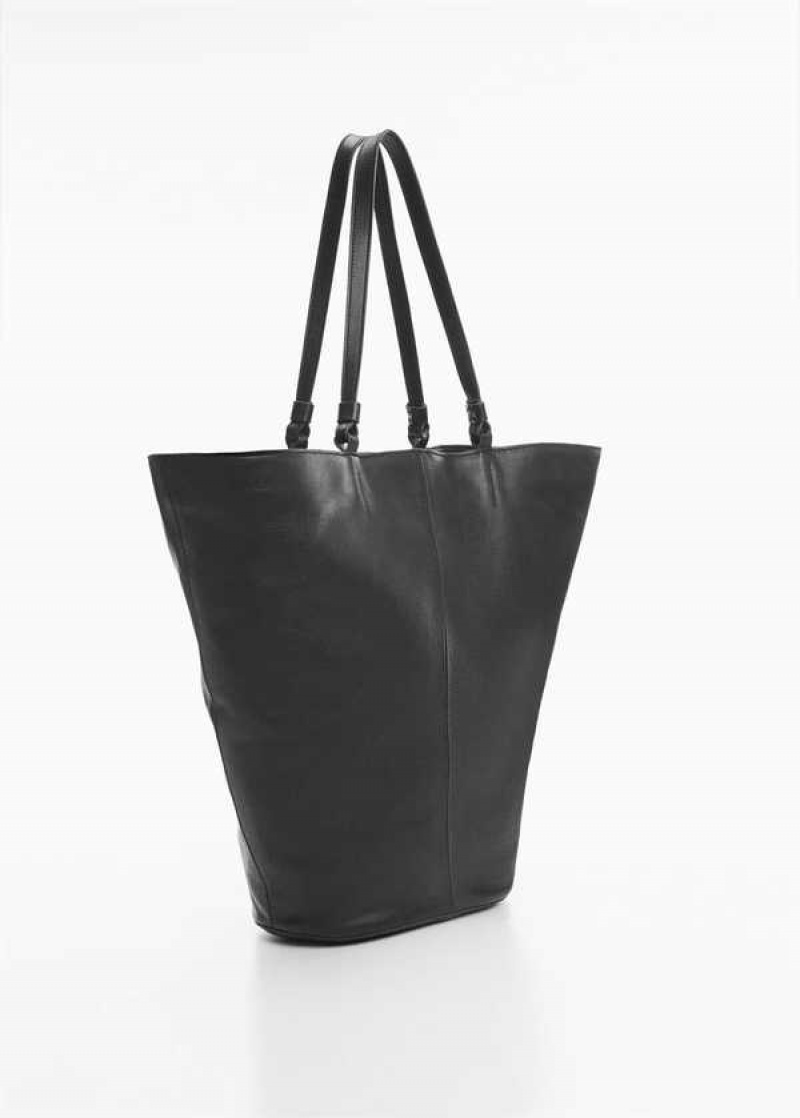 Mango Læder Shopper Bag | MNG-23275