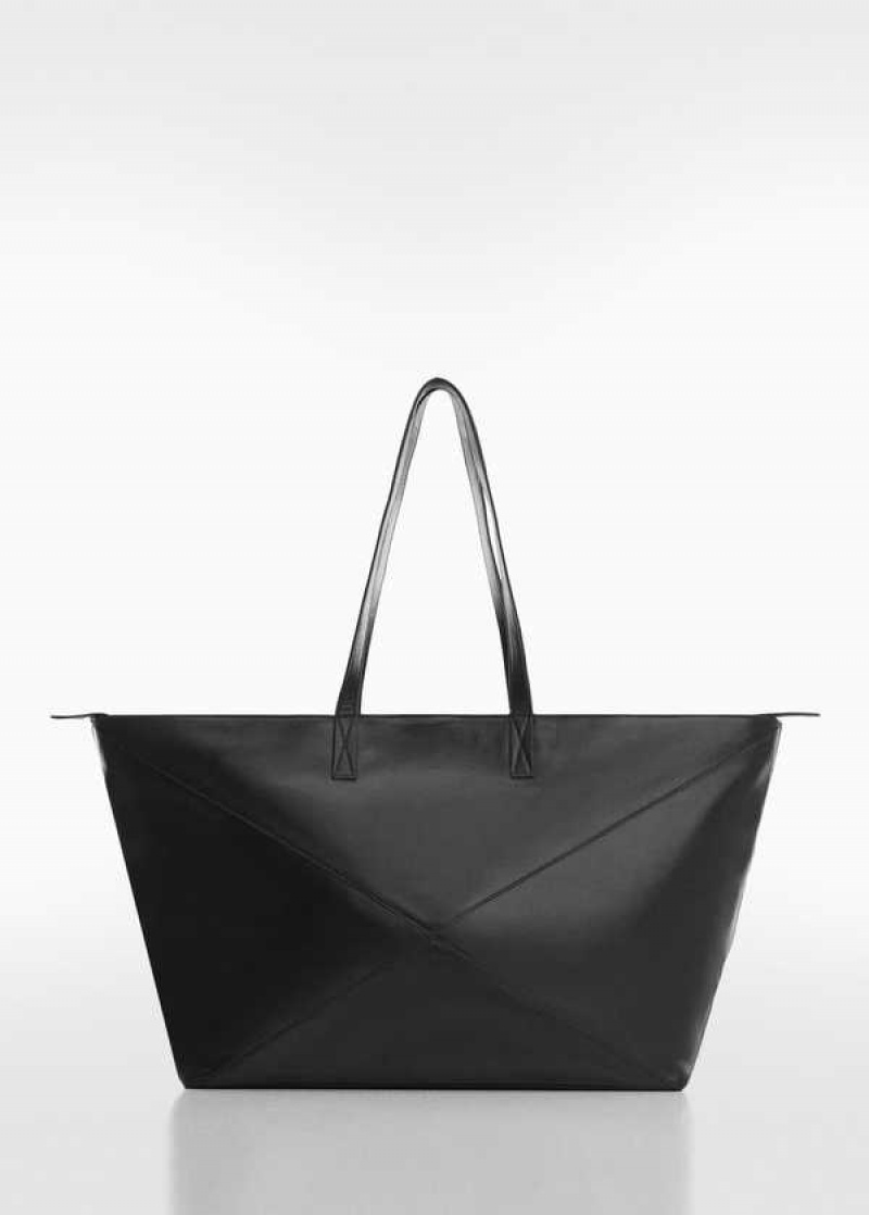 Mango Læder Shopper Bag | MNG-23347