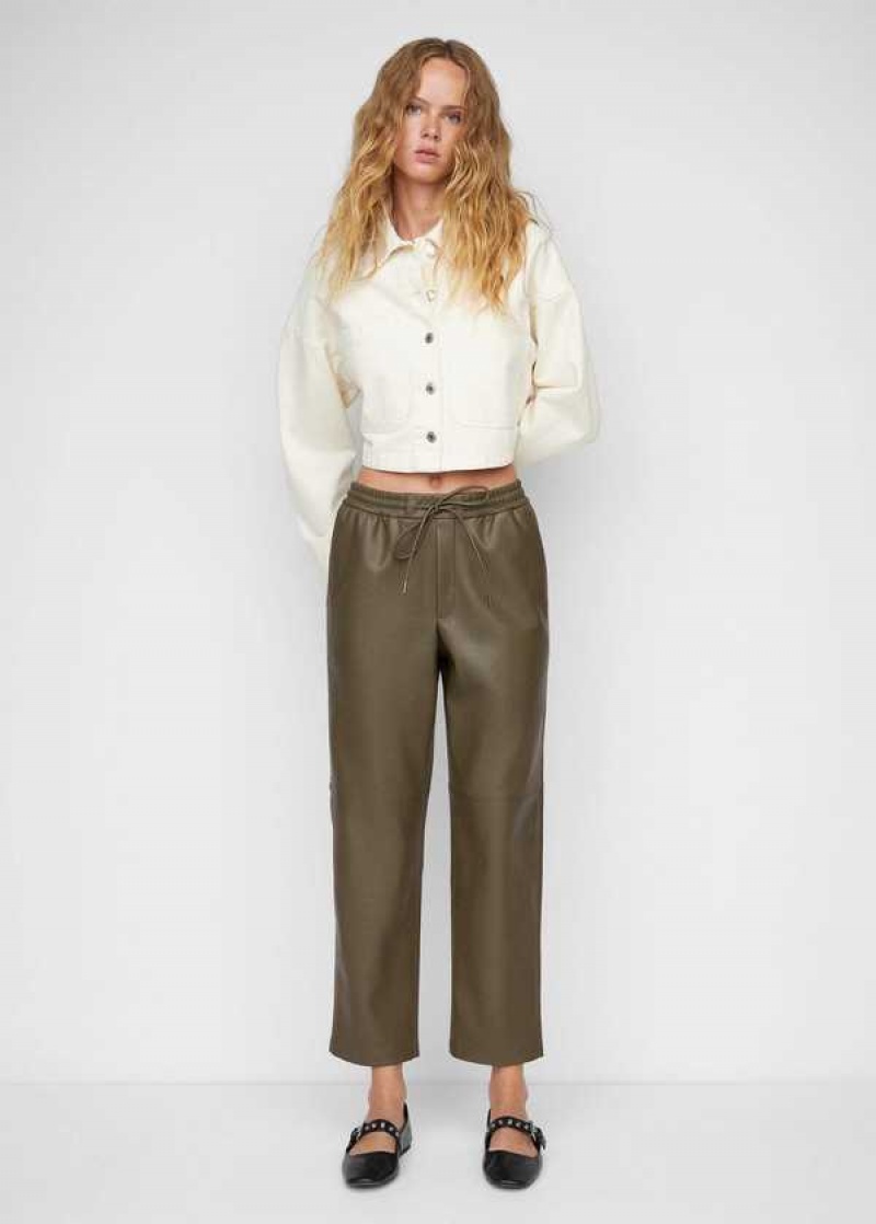 Mango Læder-effect Elastic Pasem Trousers | MNG-24412