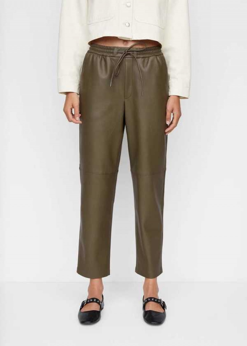 Mango Læder-effect Elastic Pasem Trousers | MNG-24412