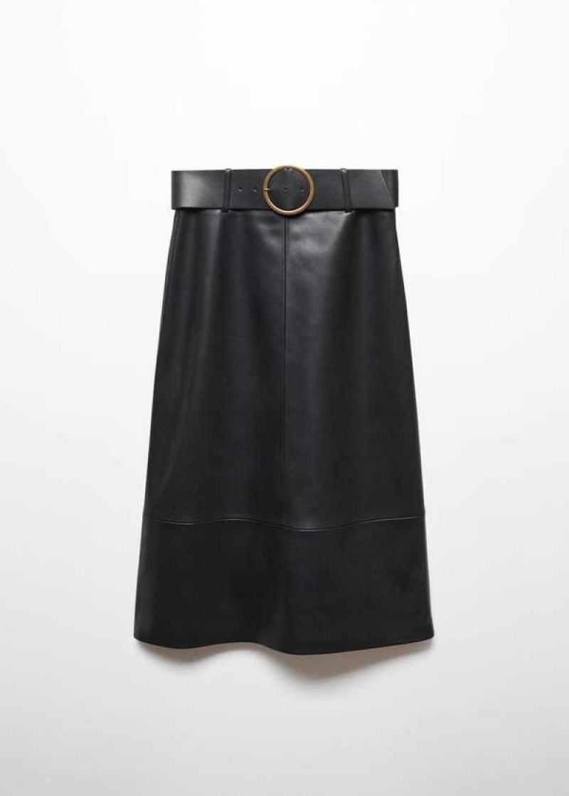 Mango Læder-effect Midi-skirt With Belt | MNG-24149