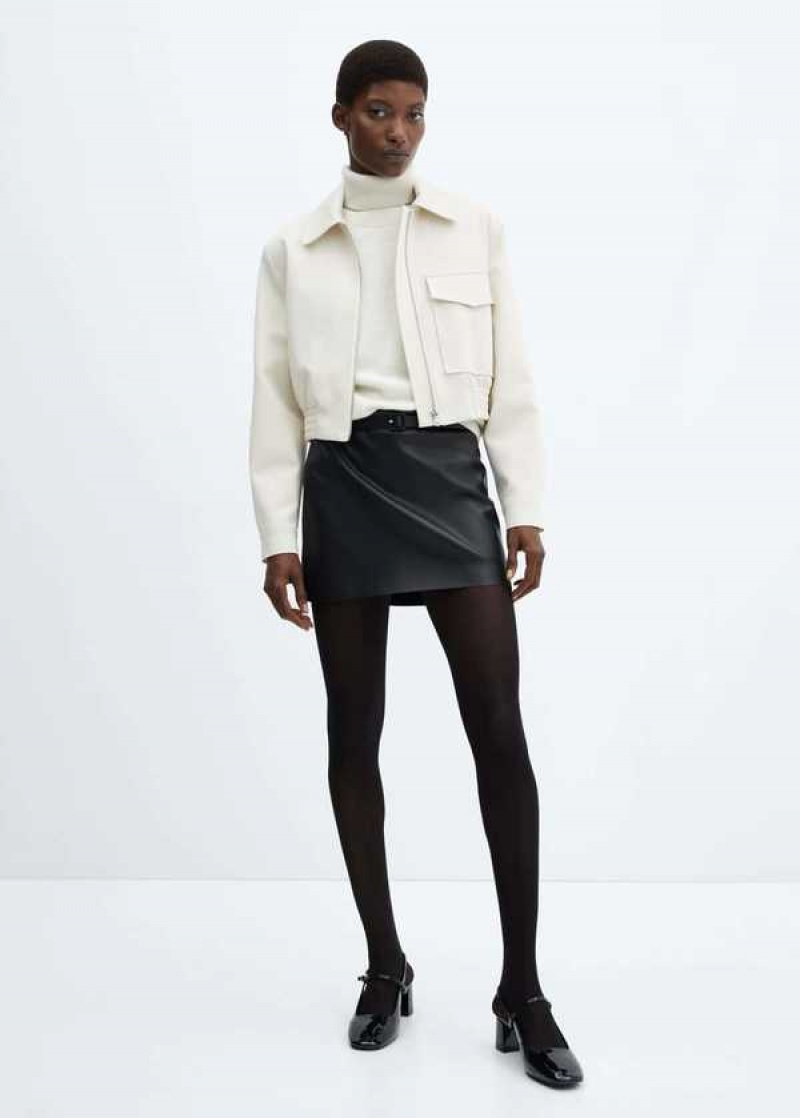 Mango Læder-effect Mini-skirt With Belt | MNG-24018