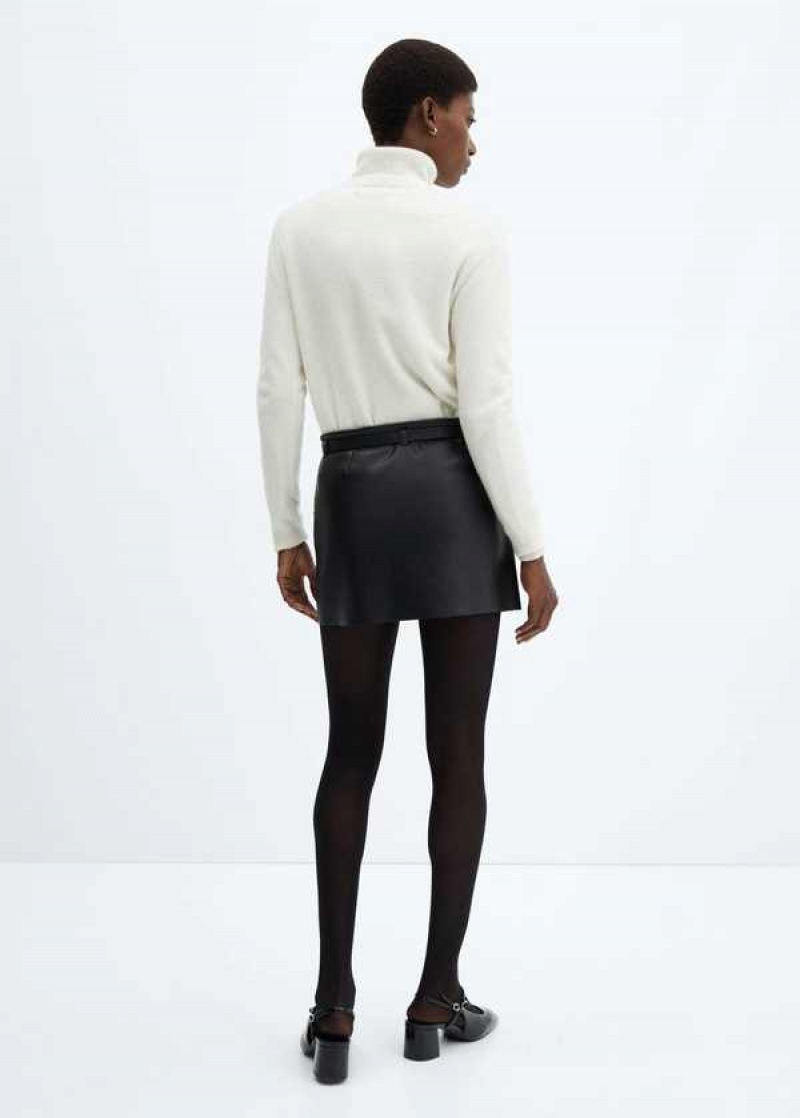 Mango Læder-effect Mini-skirt With Belt | MNG-24018