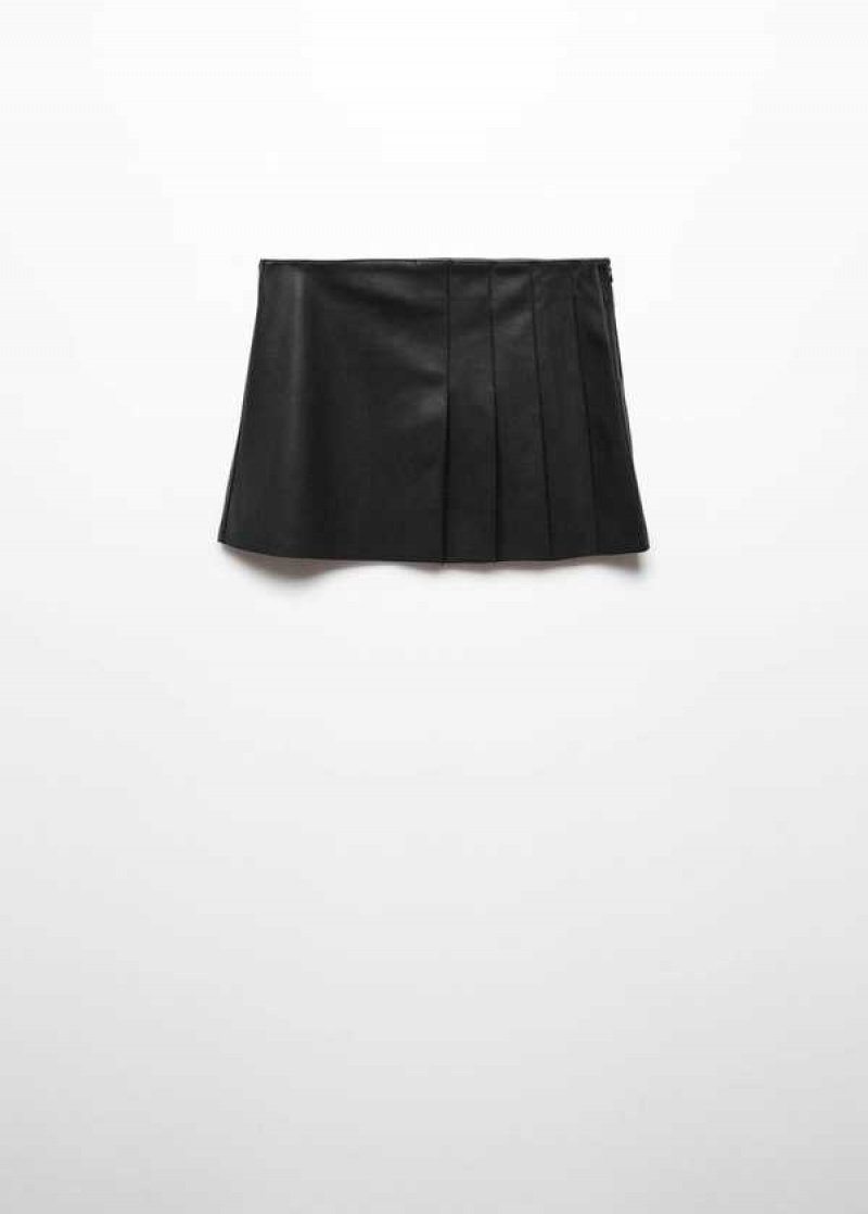 Mango Læder-effect Plisovaný Mini-skirt | MNG-24013