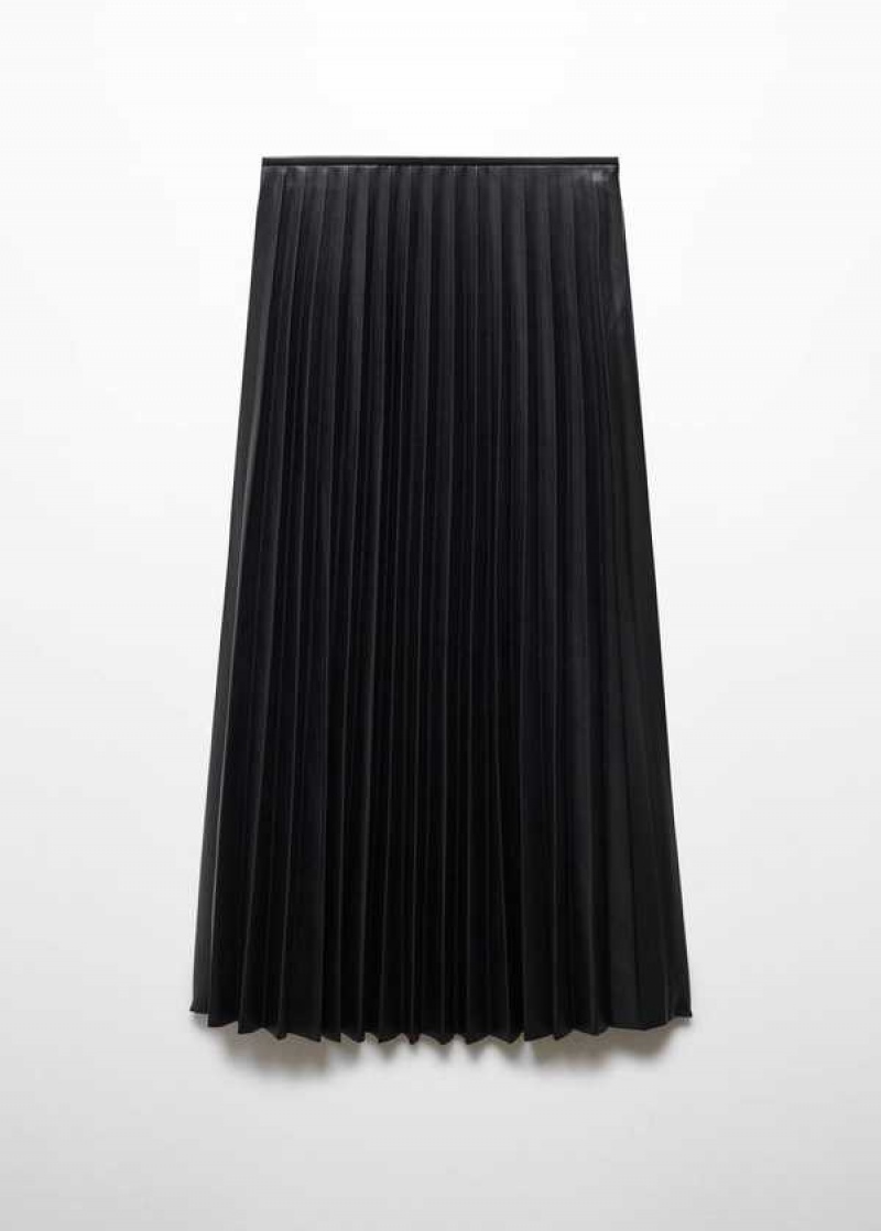 Mango Læder-effect Plisovaný Skirt | MNG-24250