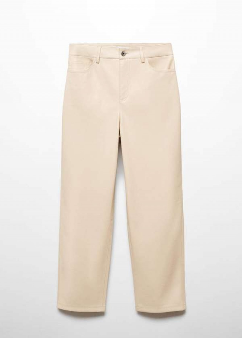 Mango Læder-effect Rovný Trousers | MNG-24288