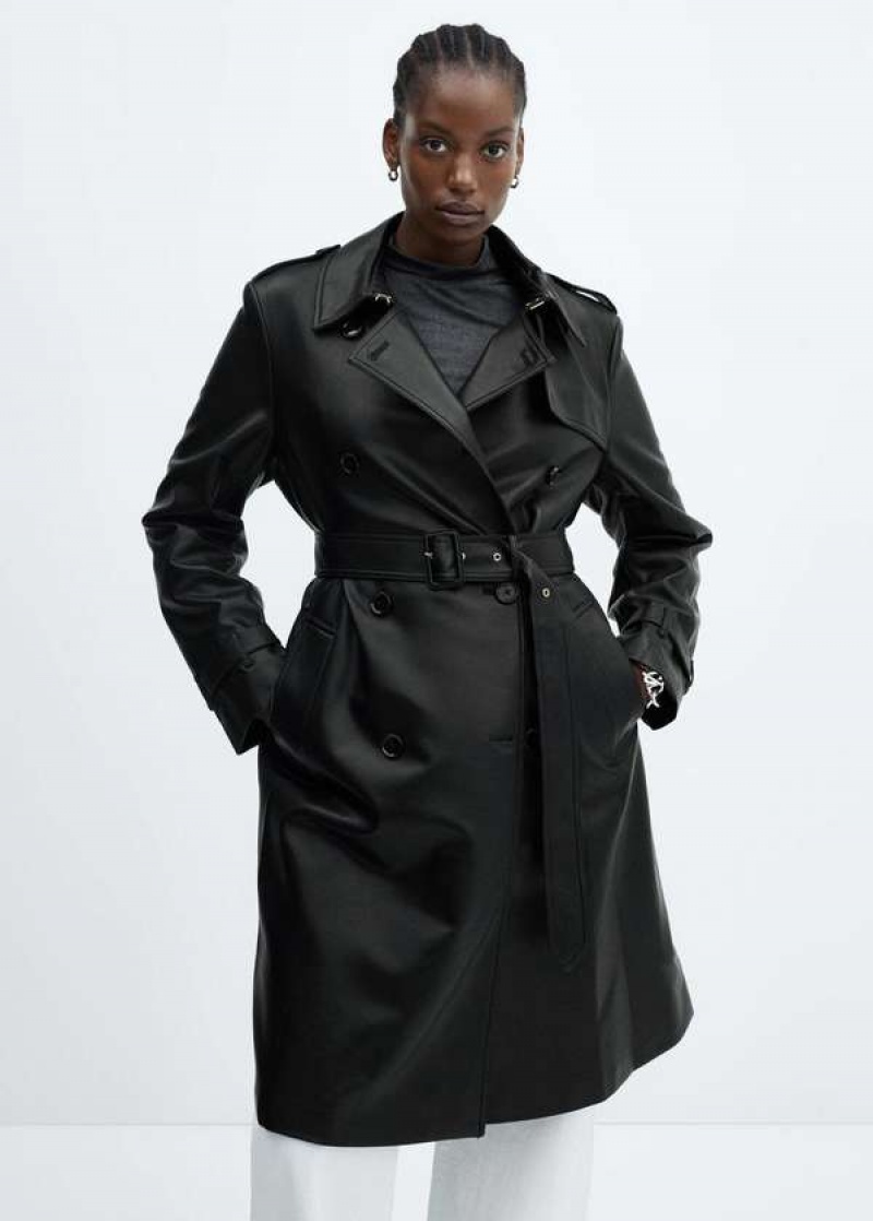 Mango Læder-effect Trench Coat | MNG-26507