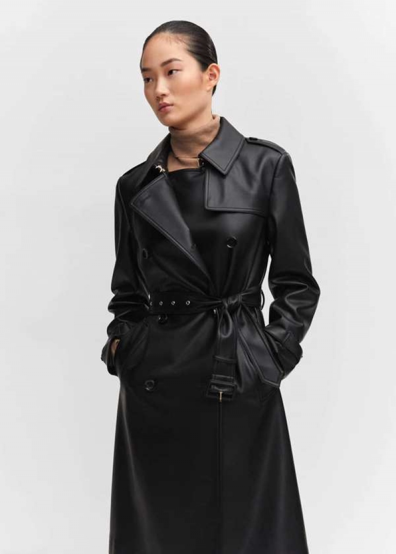 Mango Læder-effect Trench Coat | MNG-26507