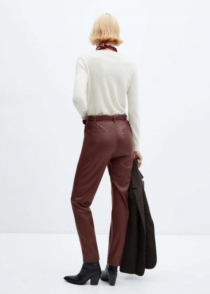 Mango Læder-effect Trousers With Belt | MNG-24292