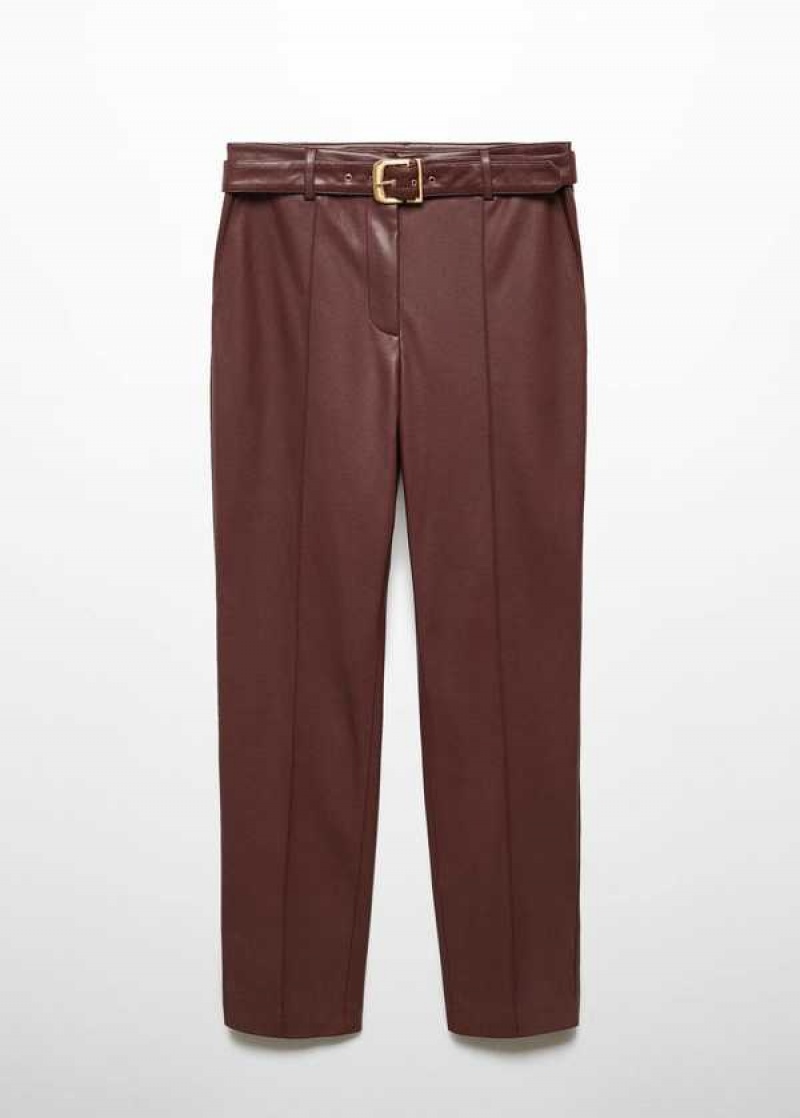 Mango Læder-effect Trousers With Belt | MNG-24292