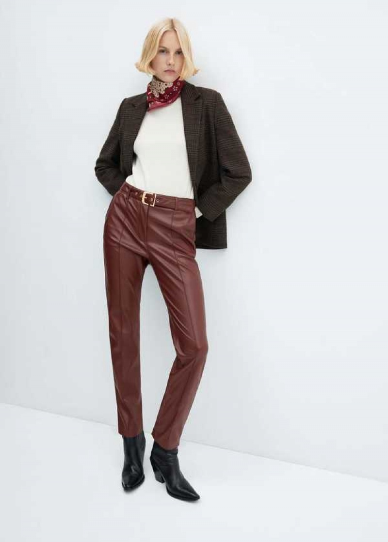 Mango Læder-effect Trousers With Belt | MNG-24292