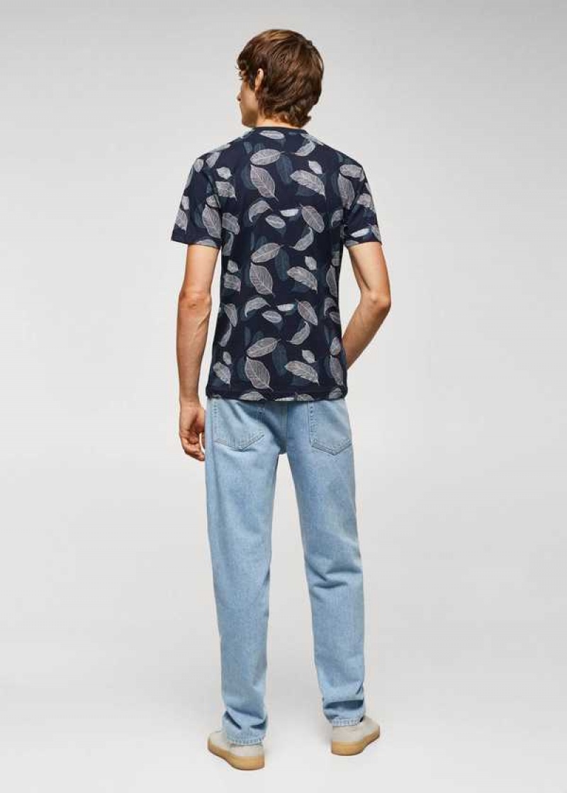 Mango Leaf-print Bavlněné T-shirt | MNG-21672