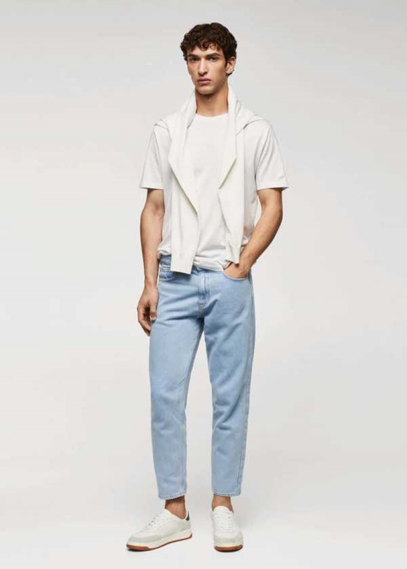 Mango Lehké Light-wash Tapered-fit Jeans | MNG-21880