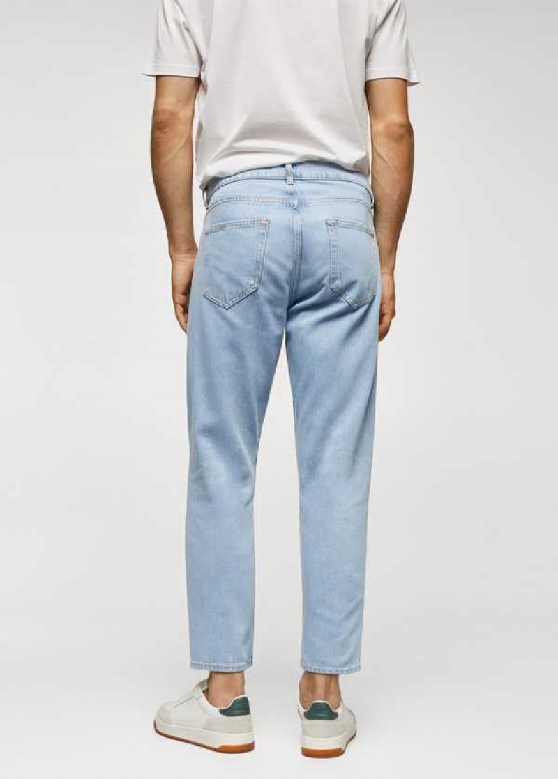 Mango Lehké Light-wash Tapered-fit Jeans | MNG-21880