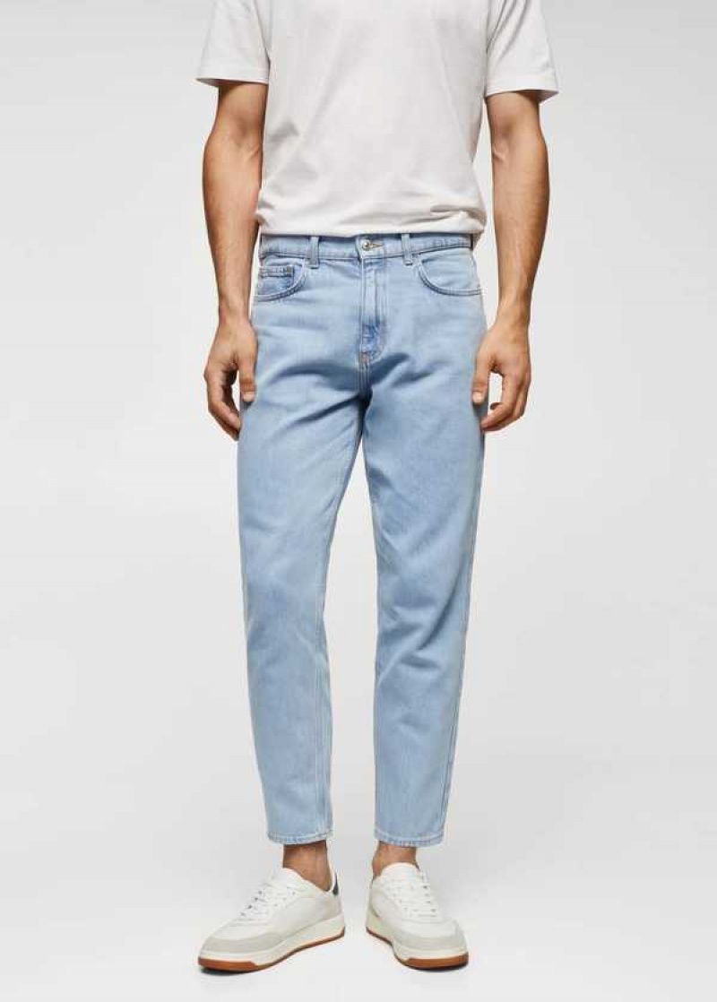 Mango Lehké Light-wash Tapered-fit Jeans | MNG-21880