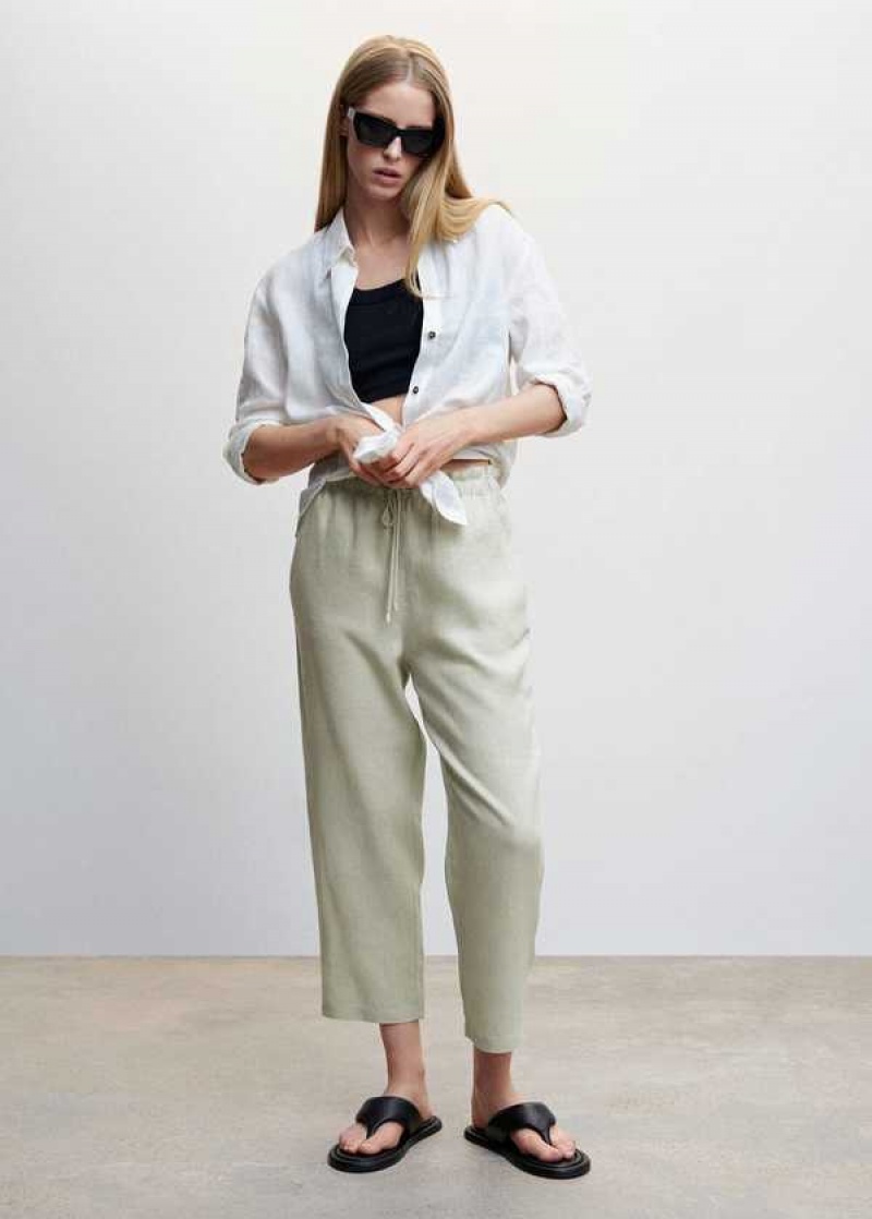 Mango Linen Jogger Trousers | MNG-24505