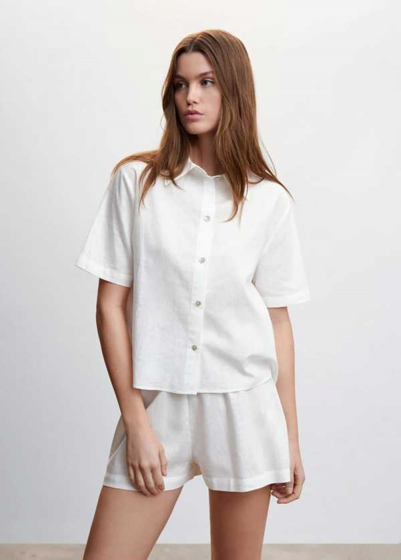 Mango Linen Pajama Shirt | MNG-23719