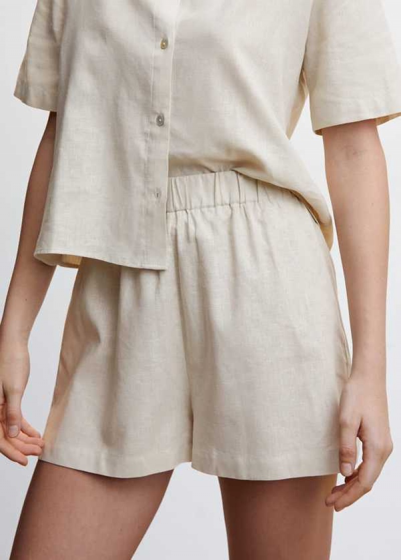 Mango Linen Pajama Shorts | MNG-23722