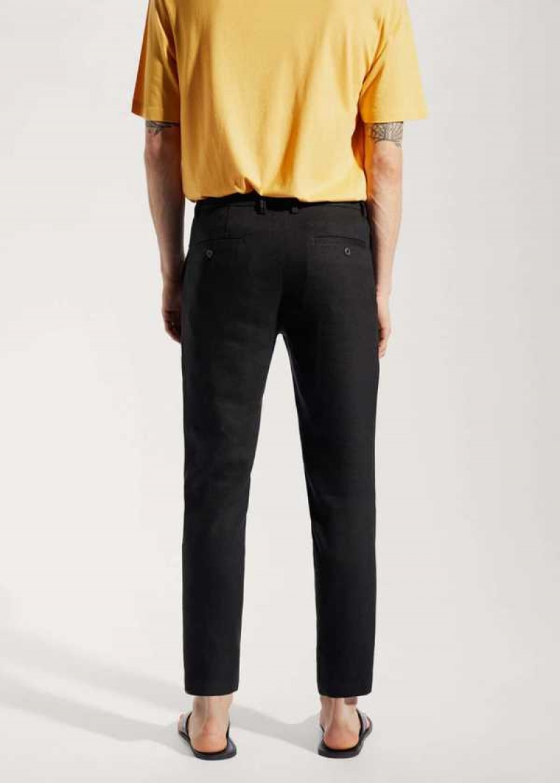 Mango Linen Slim-fit Pants With Inner Drawstring | MNG-22294