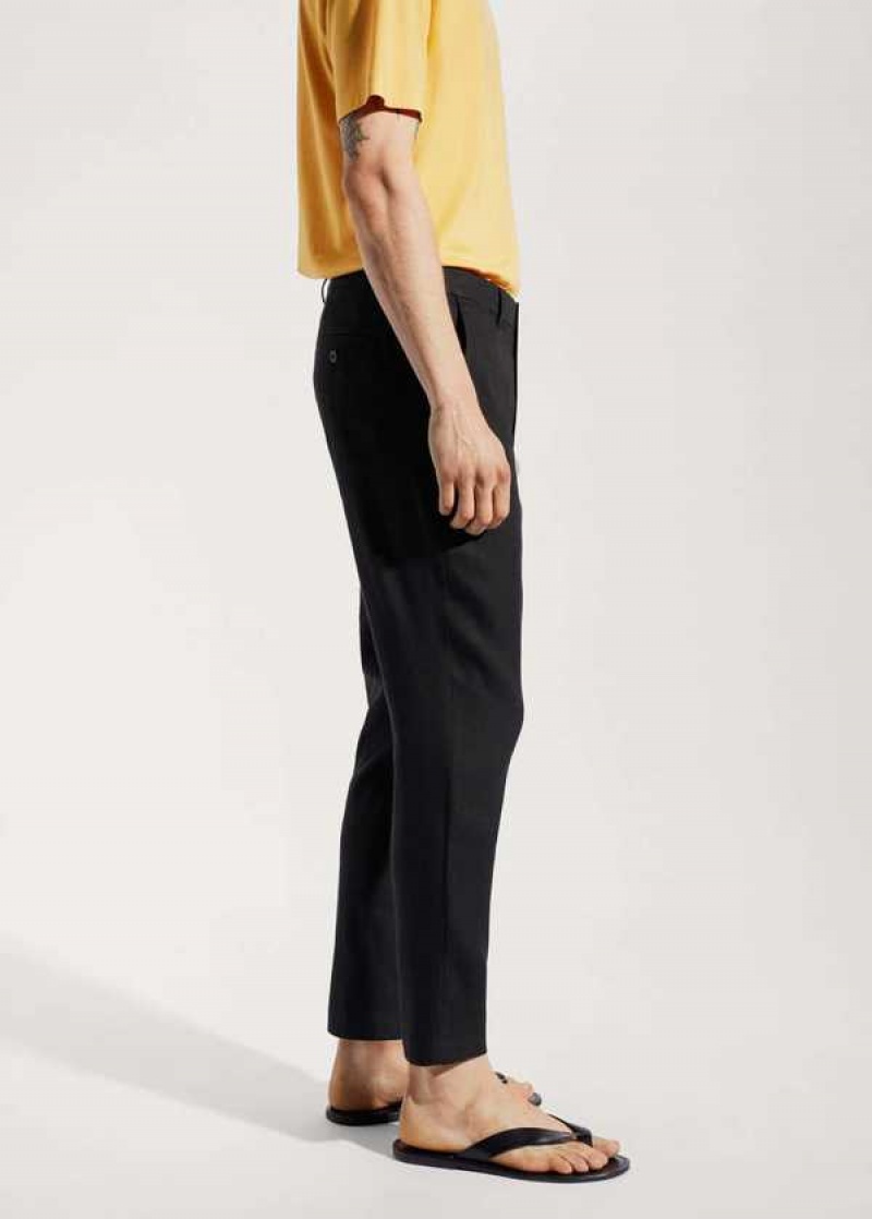 Mango Linen Slim-fit Pants With Inner Drawstring | MNG-22294