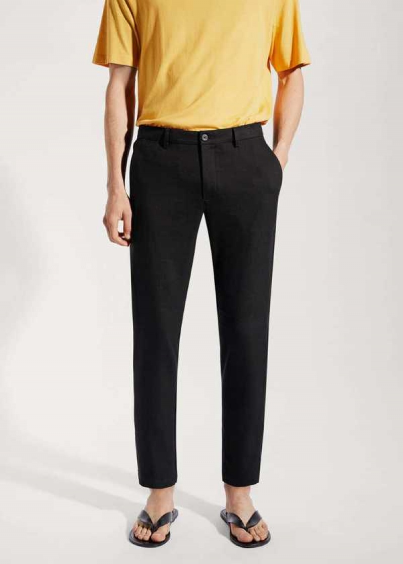 Mango Linen Slim-fit Pants With Inner Drawstring | MNG-22294