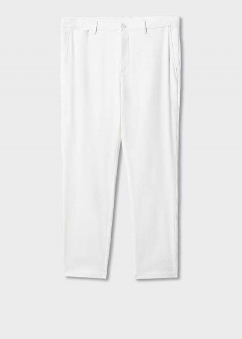 Mango Linen Slim-fit Pants With Inner Drawstring | MNG-22289