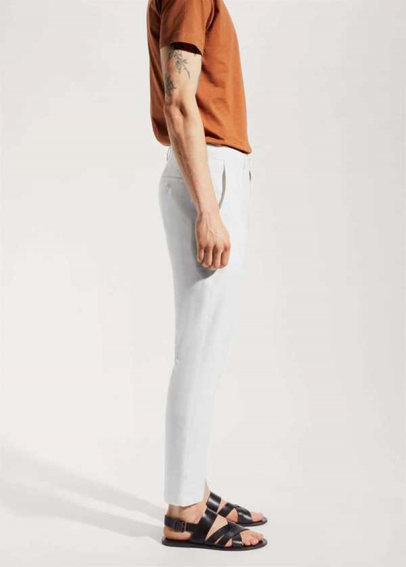 Mango Linen Slim-fit Pants With Inner Drawstring | MNG-22289