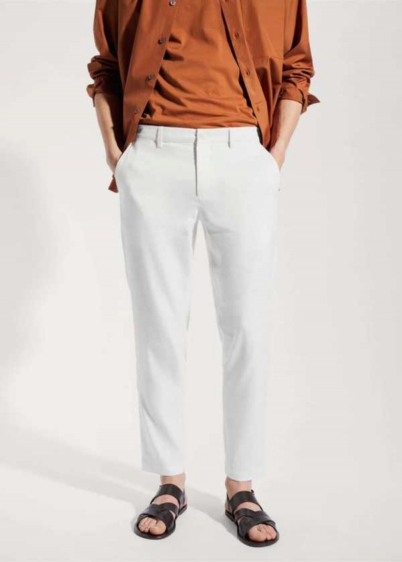 Mango Linen Slim-fit Pants With Inner Drawstring | MNG-22289