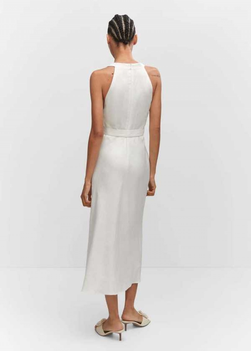 Mango Linen Strapless Šaty | MNG-25816