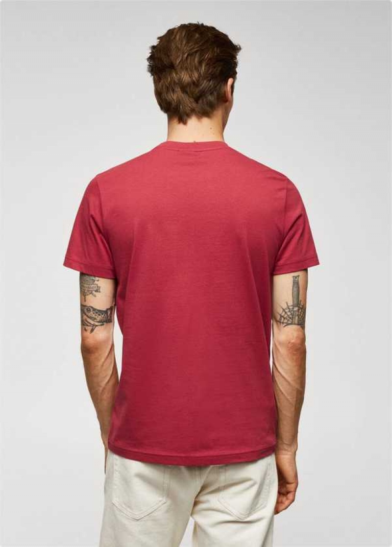 Mango Logo Print Bavlněné T-shirt | MNG-21666