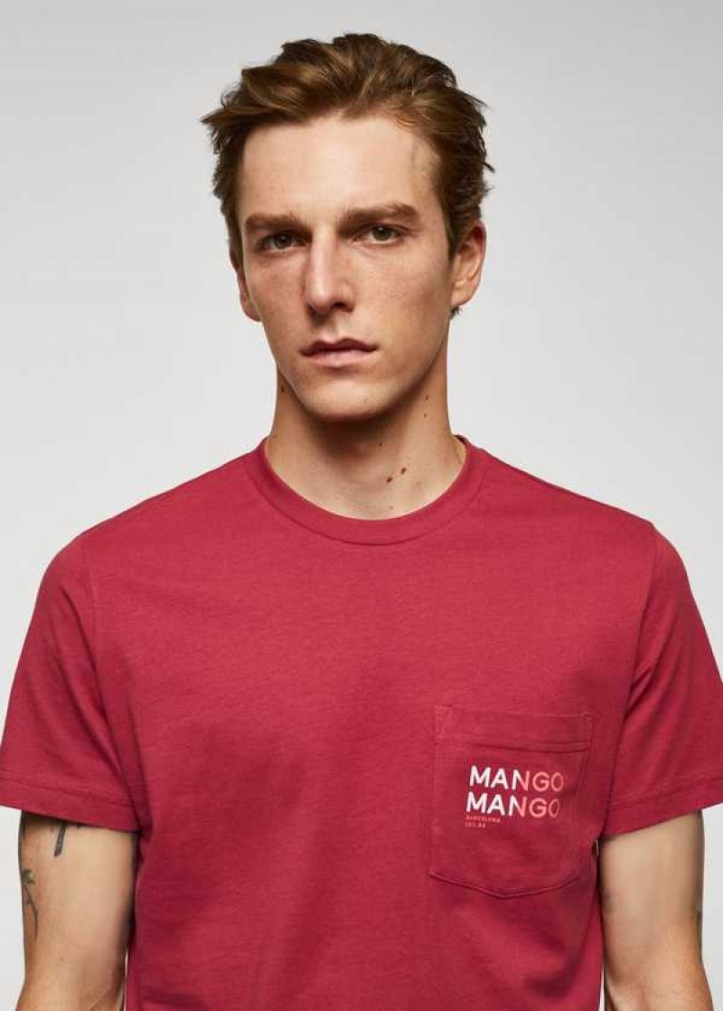 Mango Logo Print Bavlněné T-shirt | MNG-21666