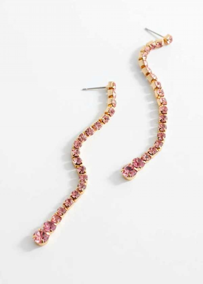 Mango Long Crystal Earrings | MNG-22879