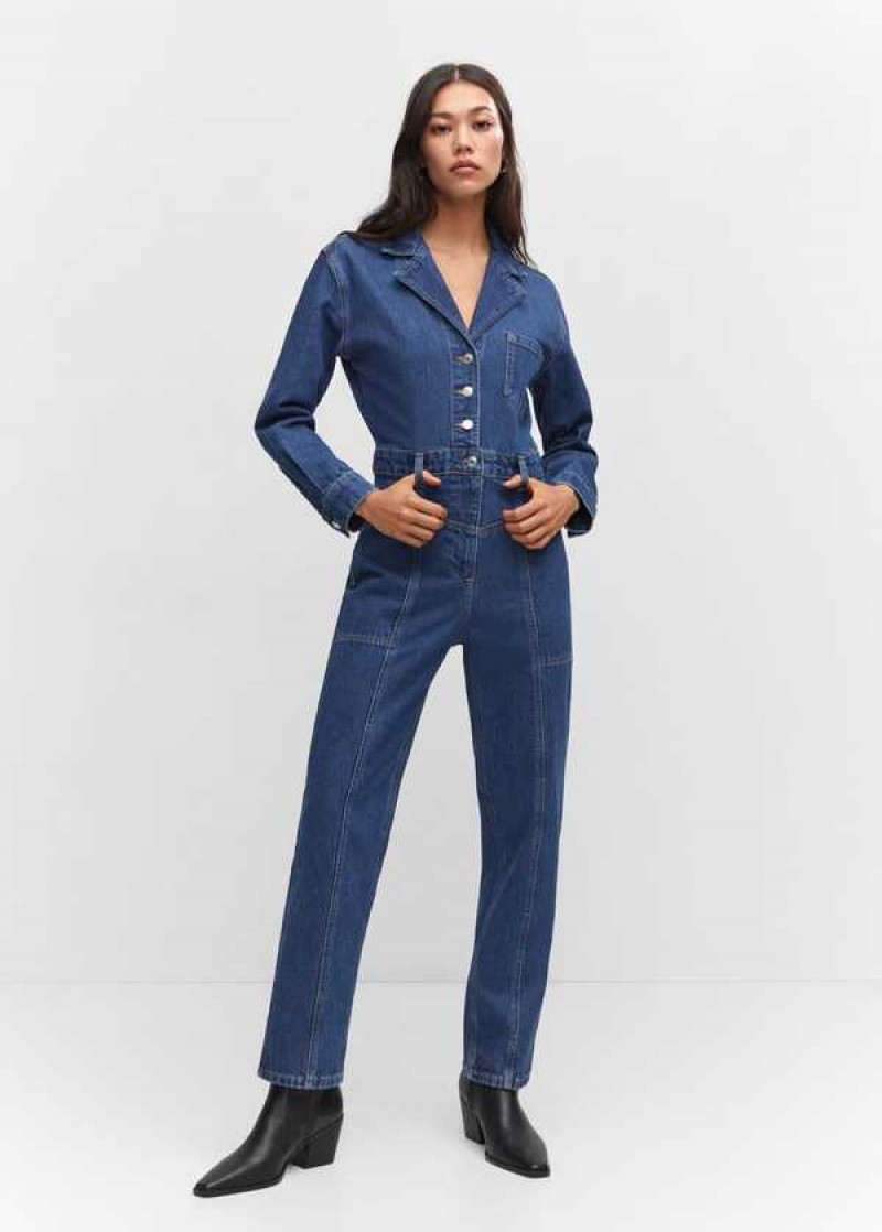 Mango Long Denim Jumpsuit | MNG-25694