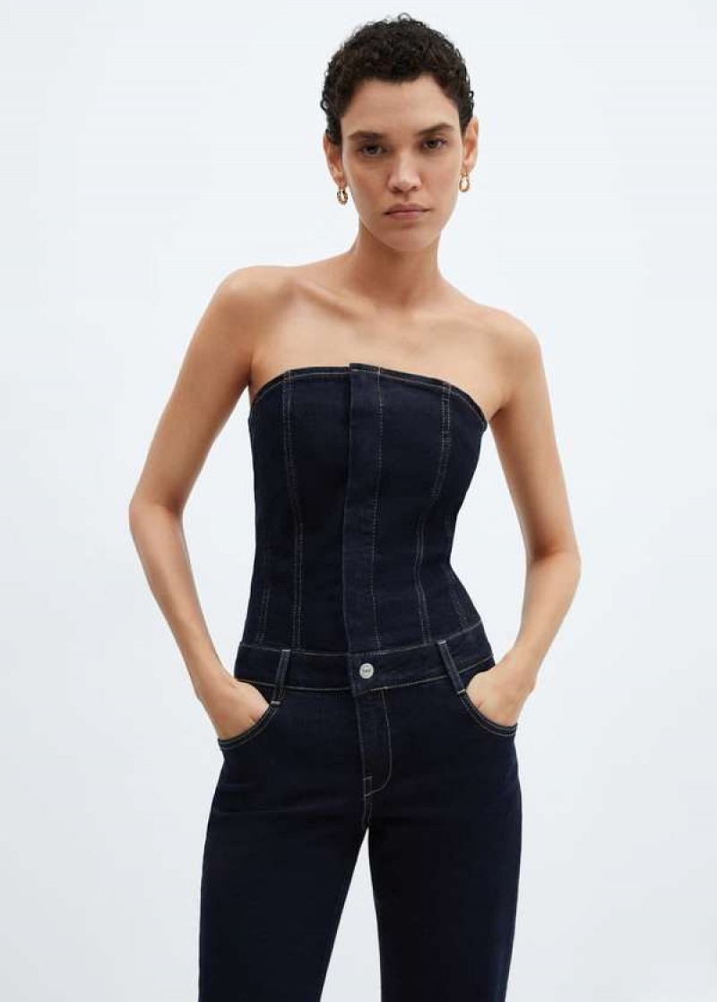 Mango Long Denim Jumpsuit | MNG-25773