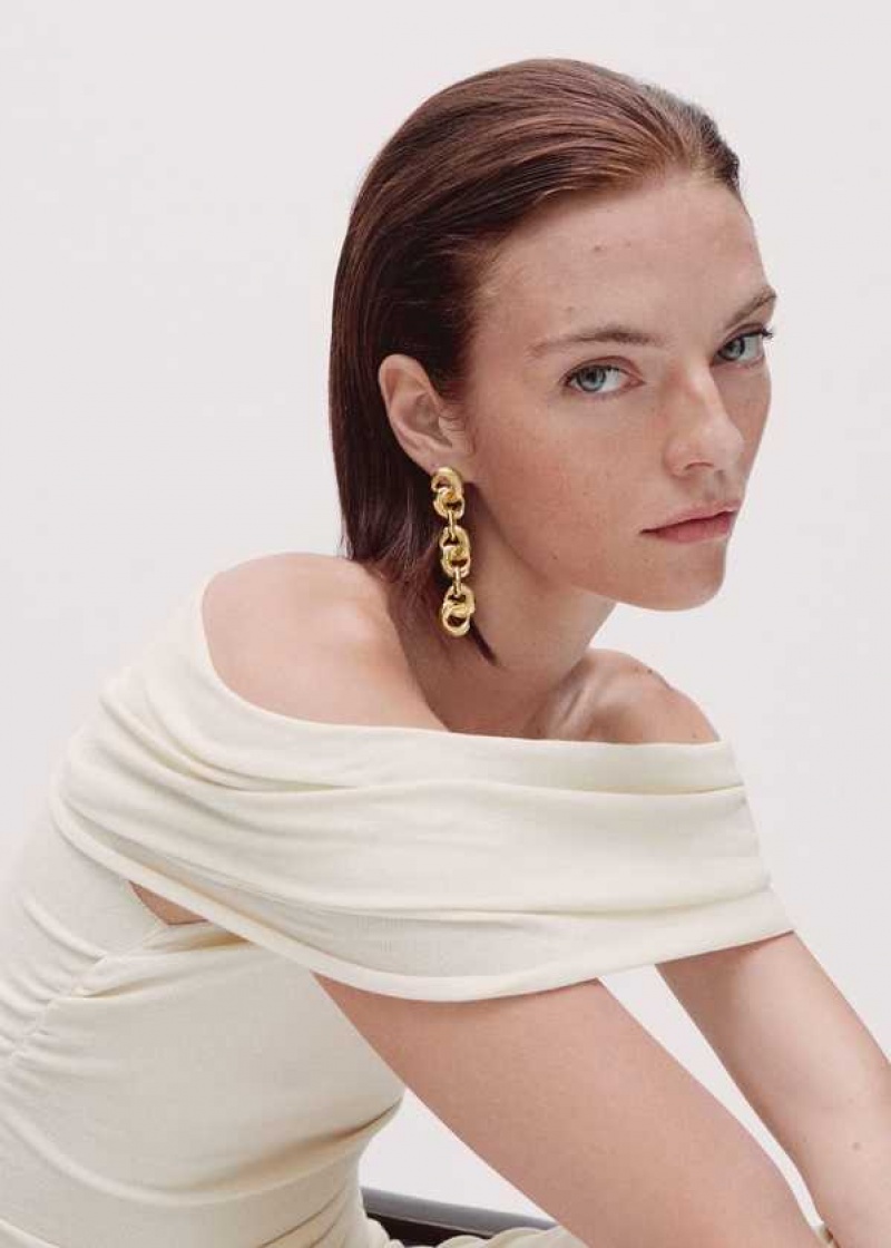 Mango Long Earrings With Intertwined Hoops | MNG-22771