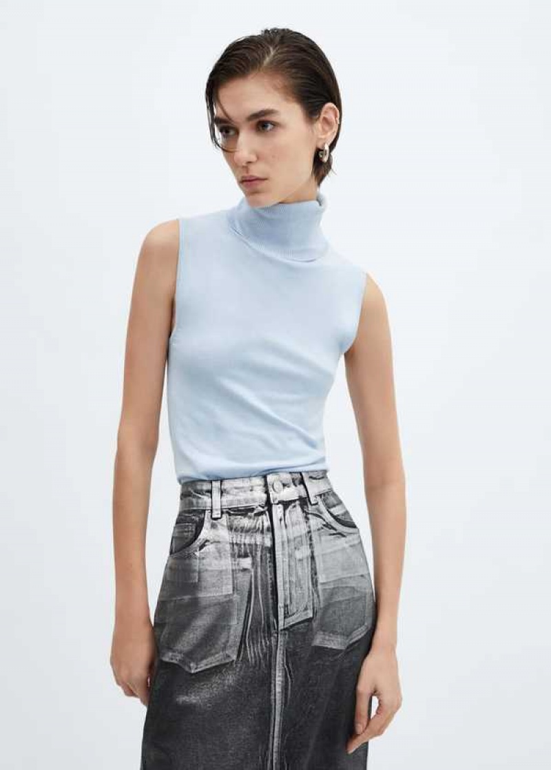 Mango Long Foil Denim Skirt | MNG-24104