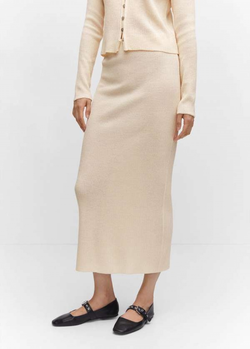 Mango Long Pletené Skirt | MNG-24131